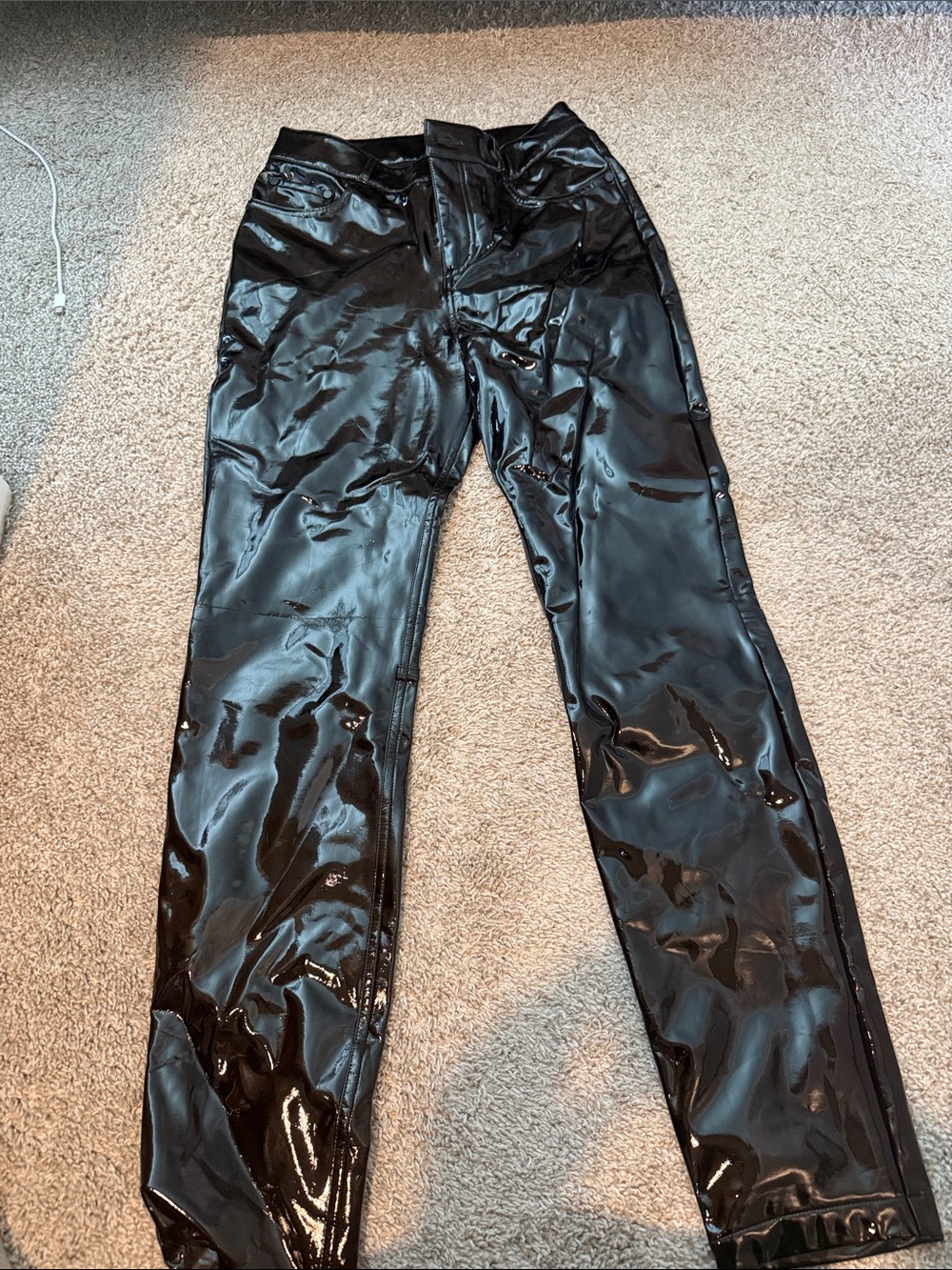 Commando Black Patent Straight Leg Pants